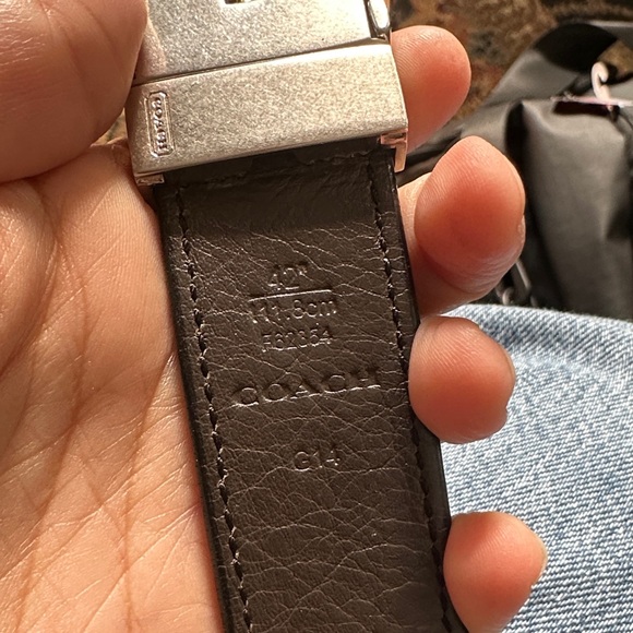 Coach Men's Blue and Gray Leather Belt - Picture 7 of 10